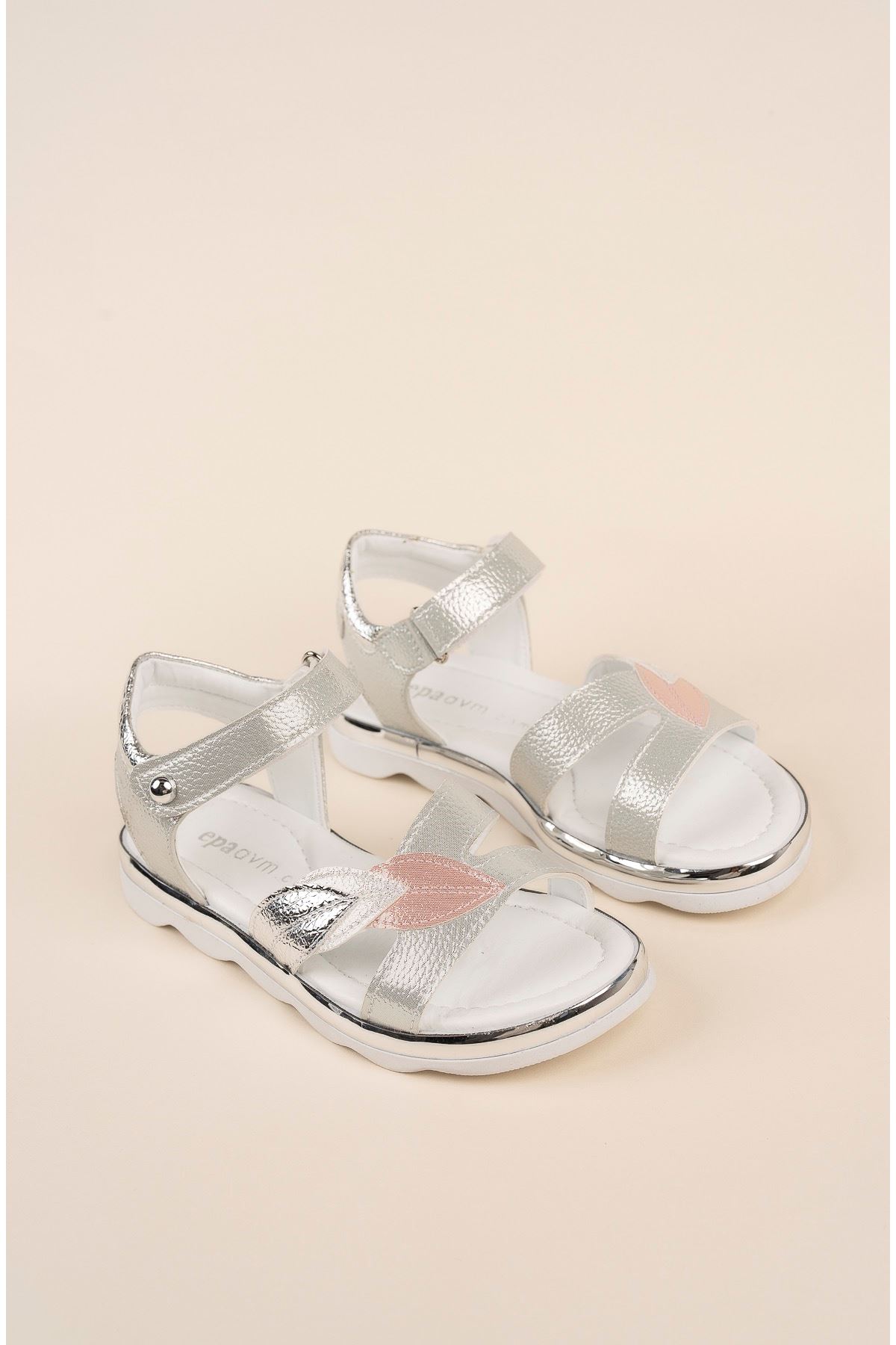 Termo Taban Yaprak Model Gümüş Kız Çocuk Sandalet