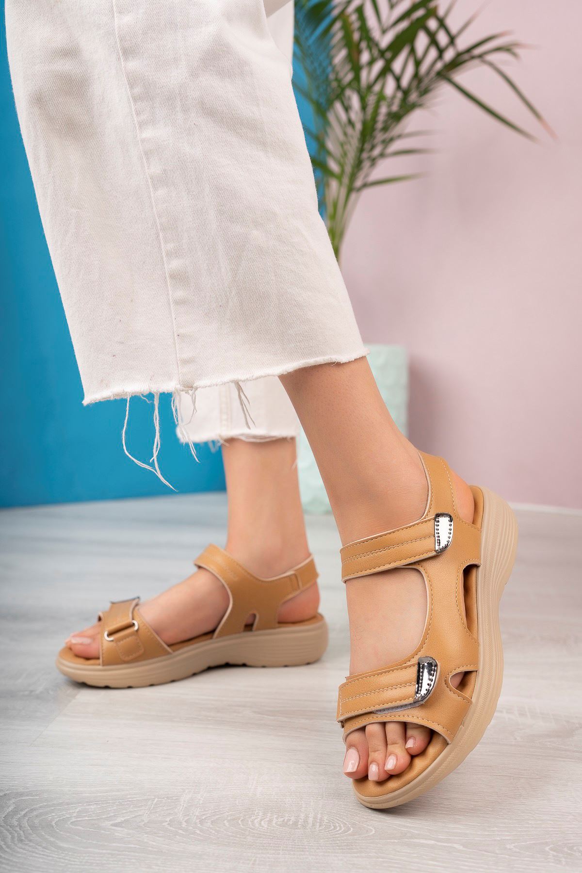 Orthopedic Pad Velcro Taba Women's Sandals