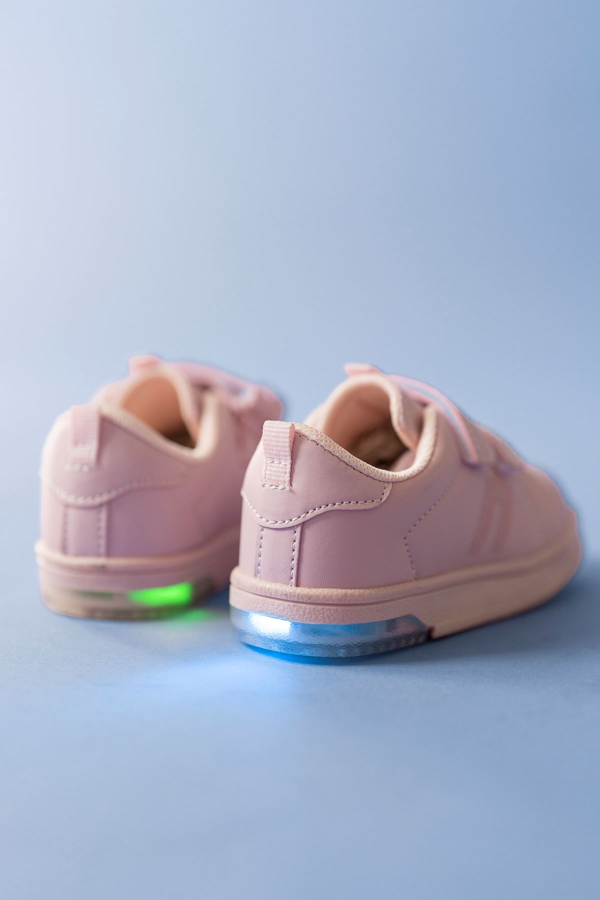 Çift Cırtlı Işıklı Pembe Bebe Spor Ayakkabı