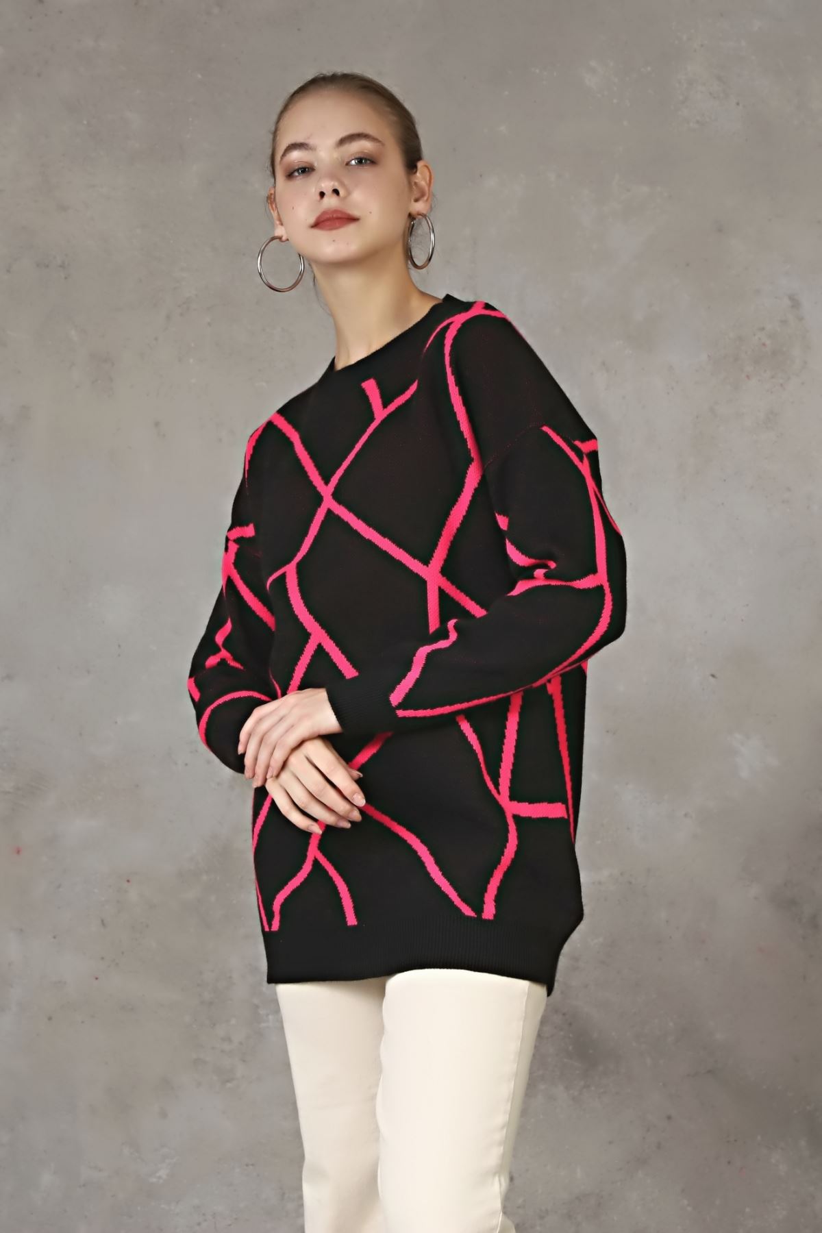 Patterned Women's Sweater Tunic
