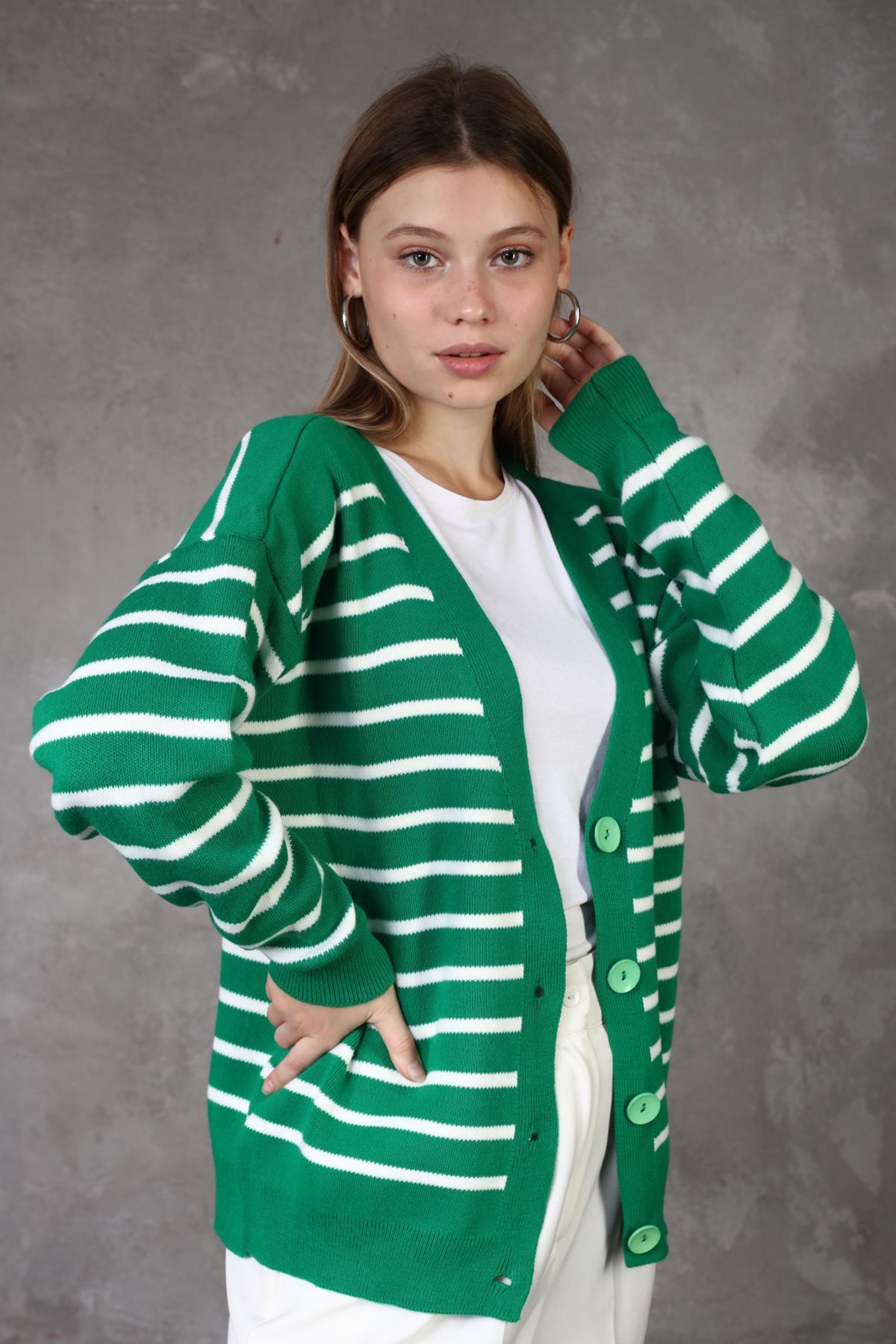 Striped Women's Sweater Cardigan