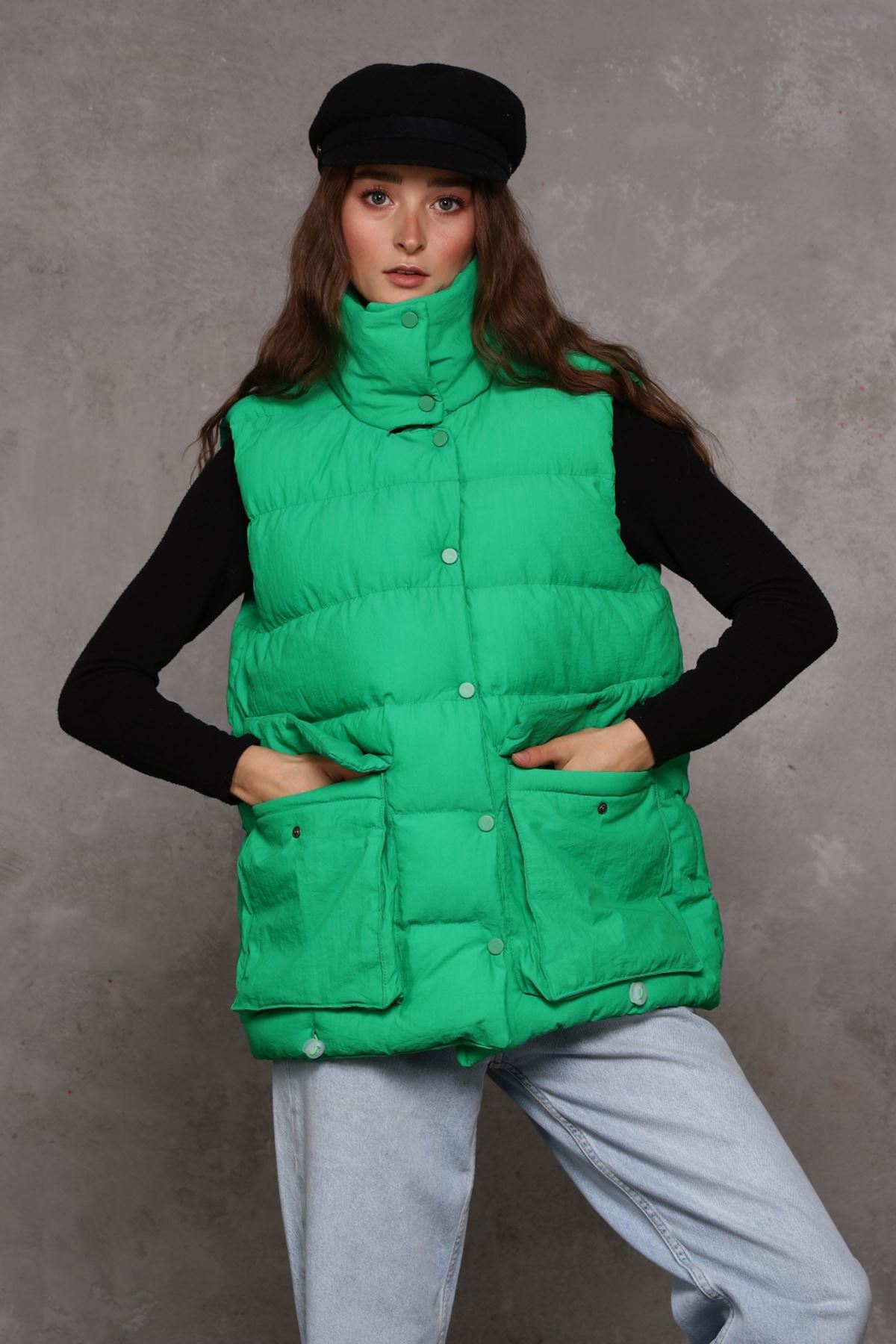Women Inflatable Vest with Box Pockets
