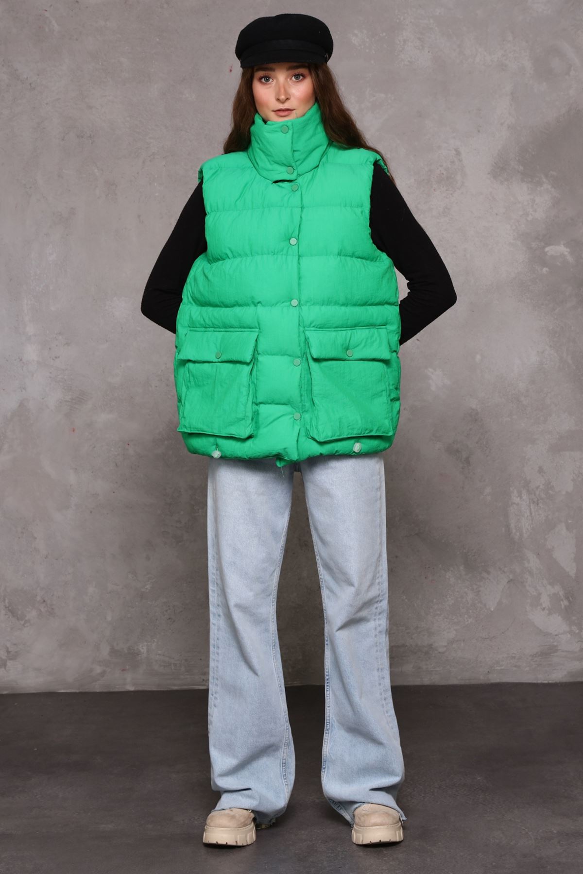 Women Inflatable Vest with Box Pockets