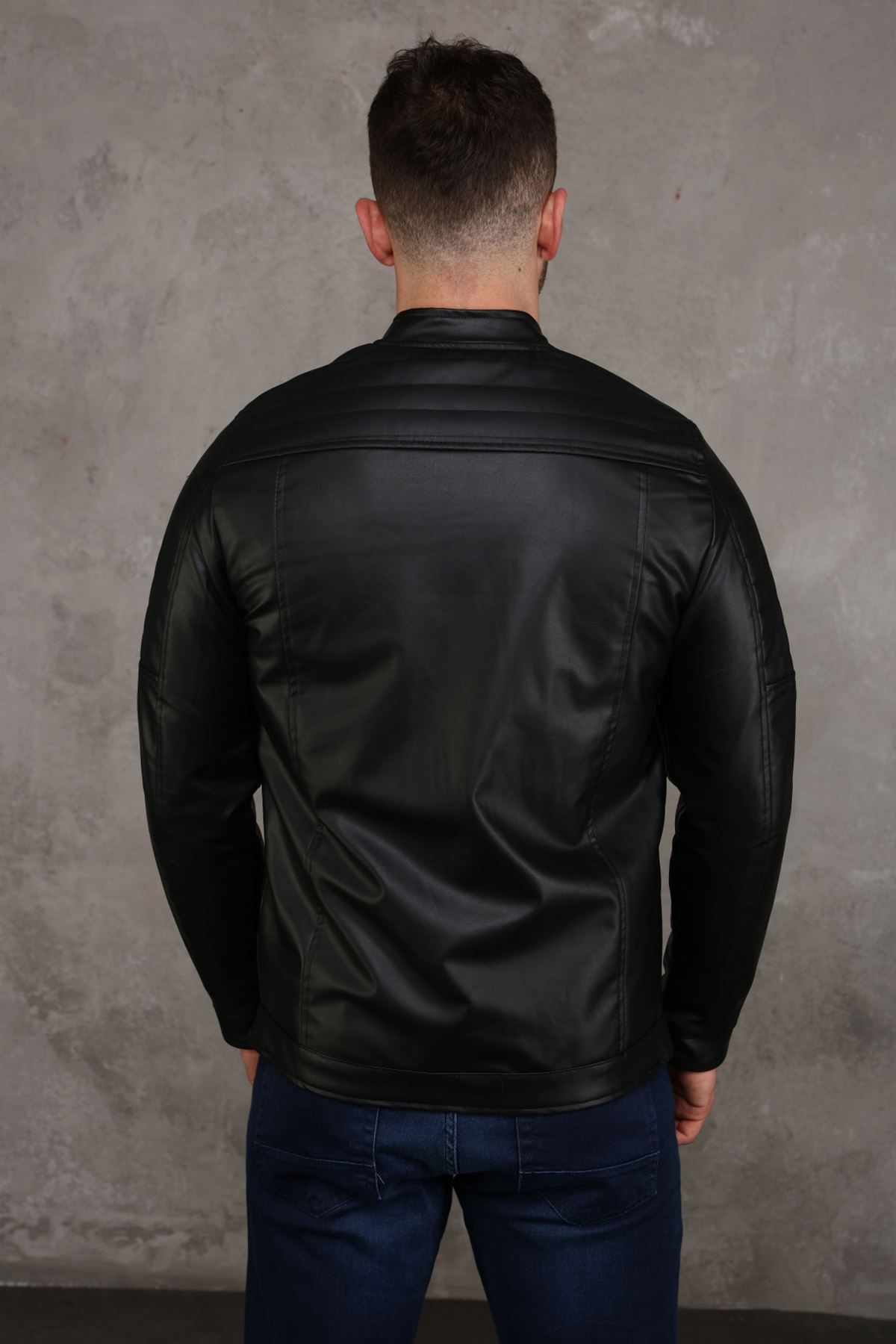 Fleece Men's Leather Coat