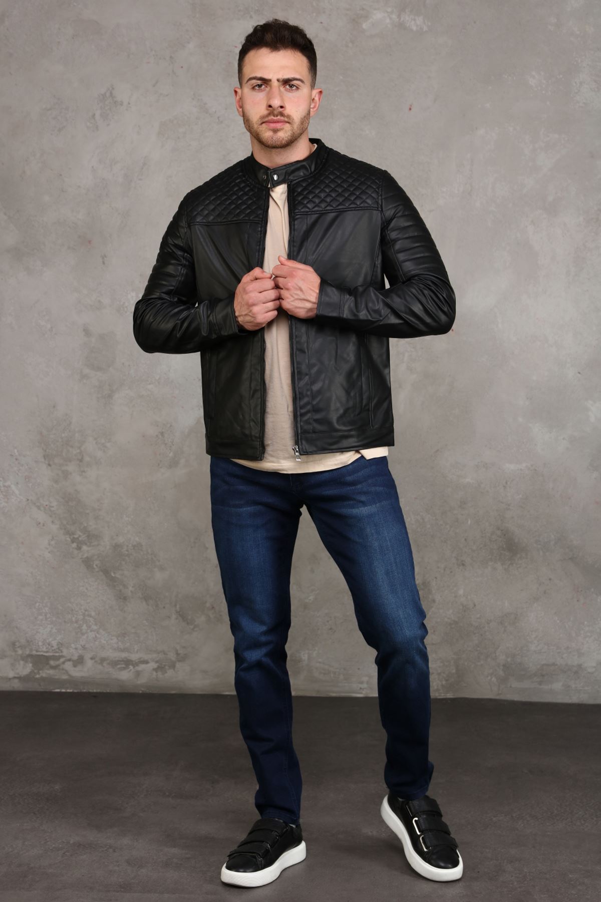 Fleece Men's Leather Coat - Online Giyim ve Ayakkabı Sitesi