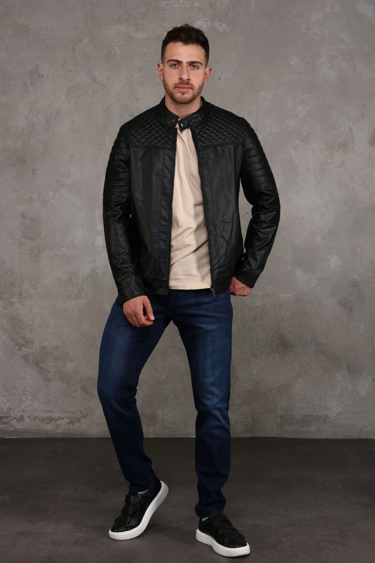 Fleece Men's Leather Coat - Online Giyim ve Ayakkabı Sitesi