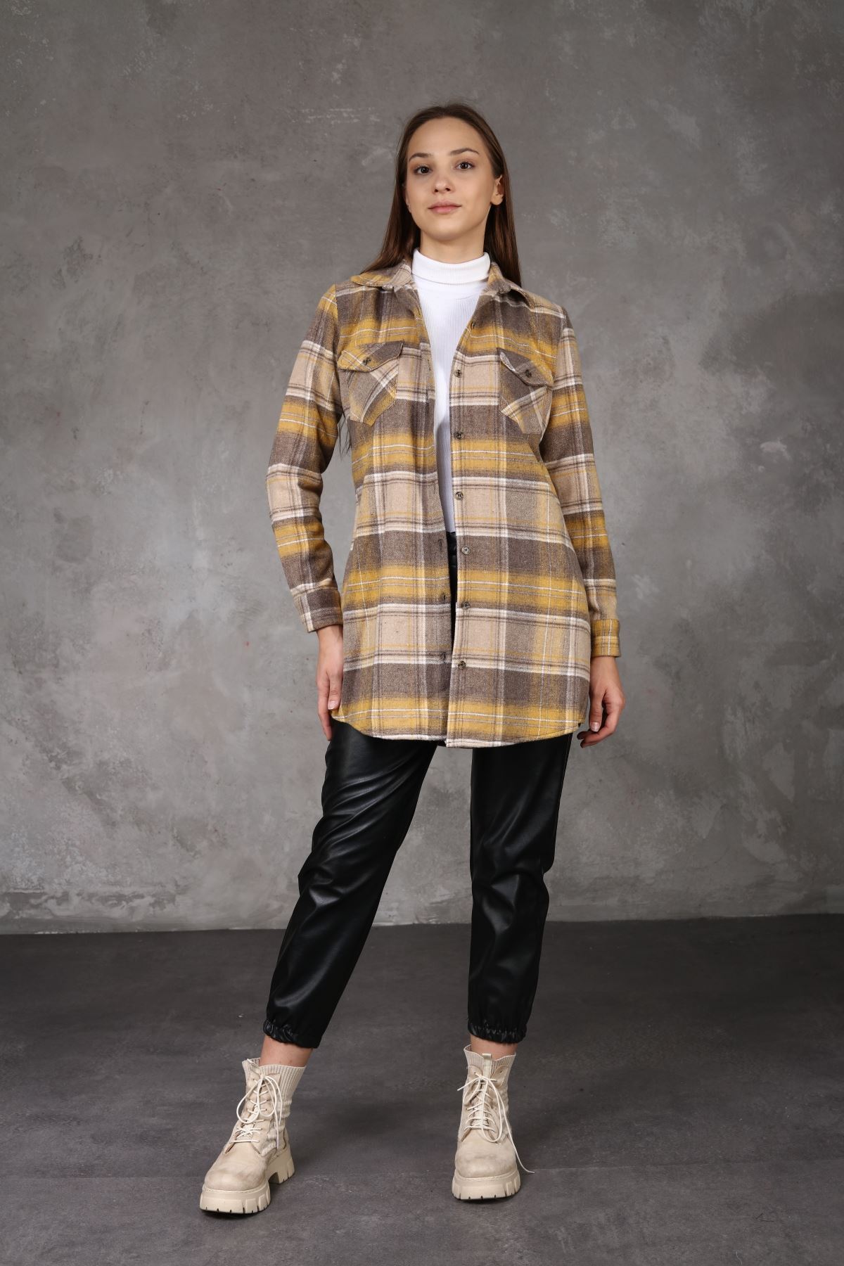Plaid Women's Tunic with Pockets