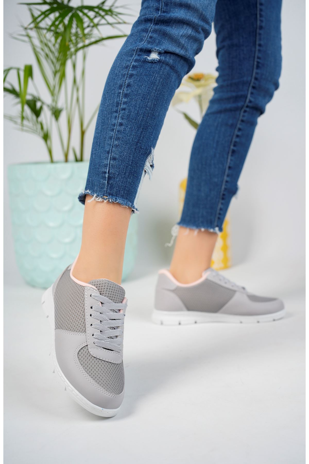 Mesh Gray Sneakers