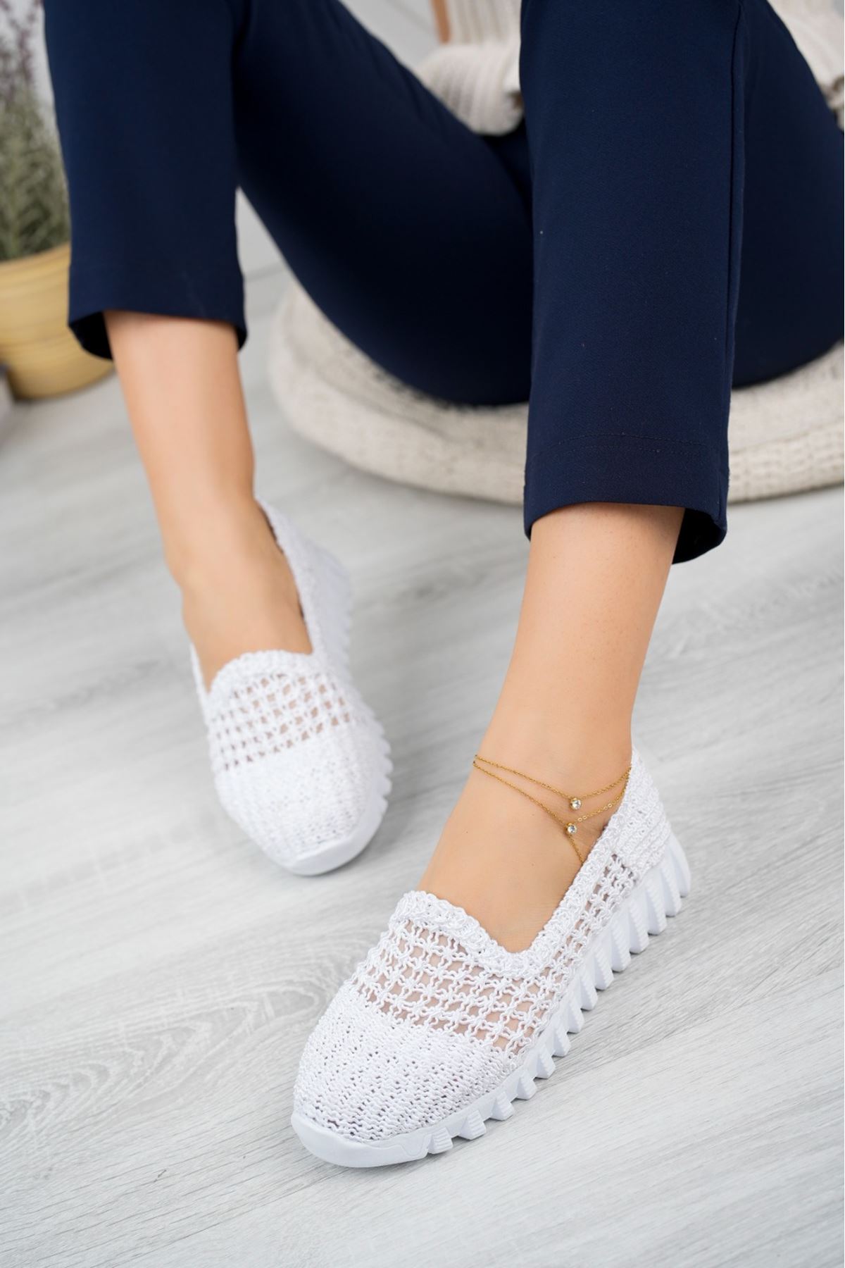 White Braided Shoes