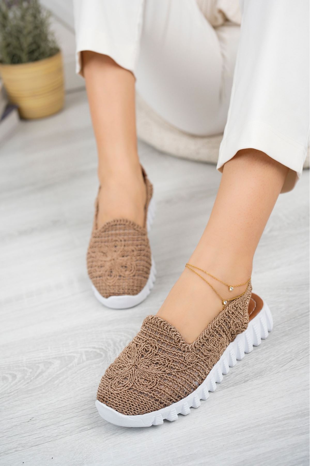 Open Back Mink Braided Shoes