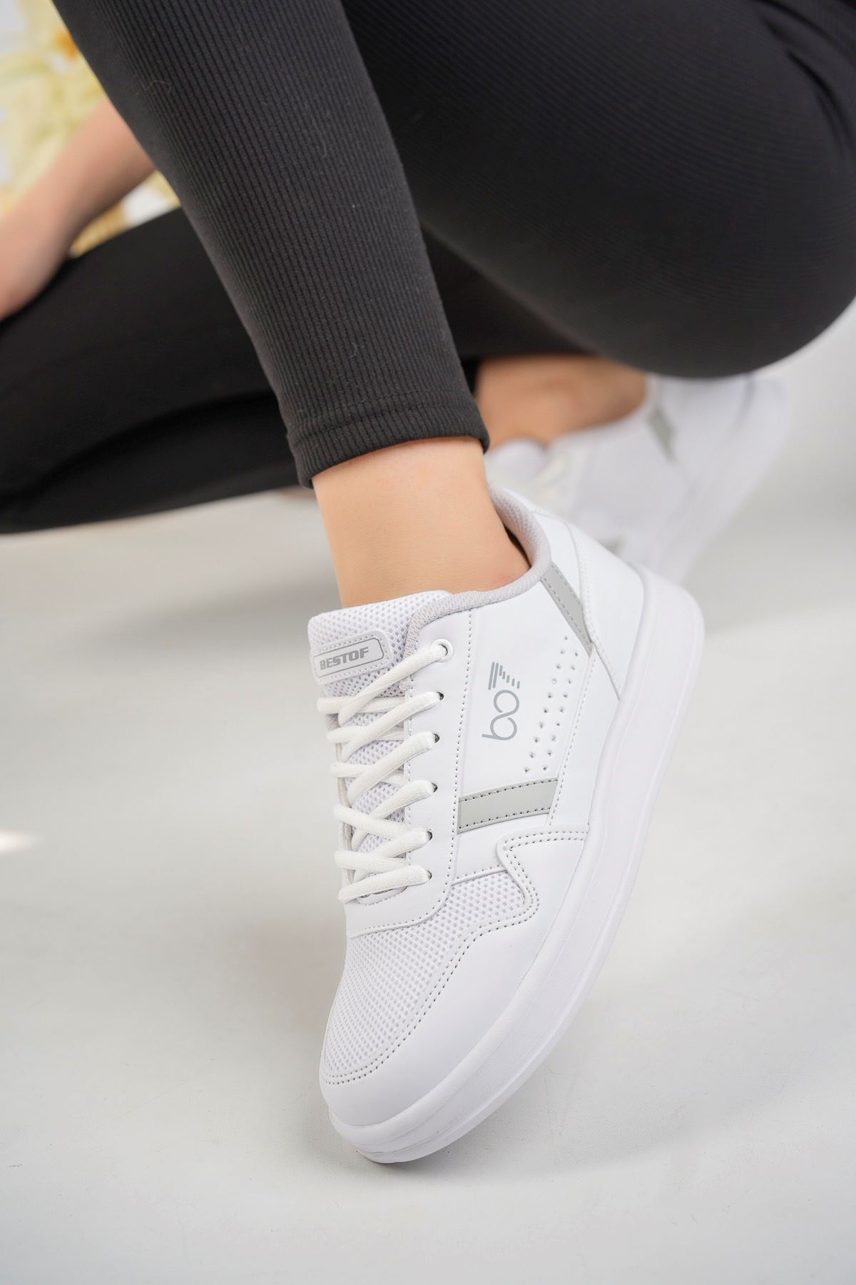 Lace-up White Women's Sneakers