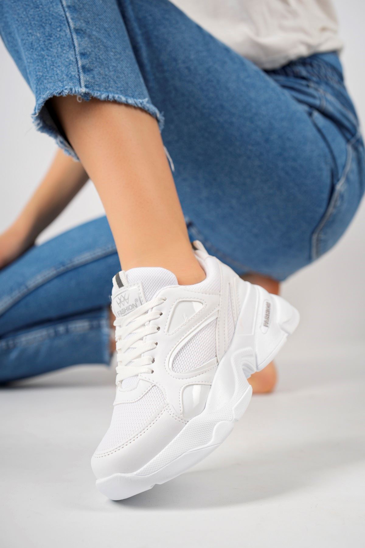 High Sole White Women's Sneakers