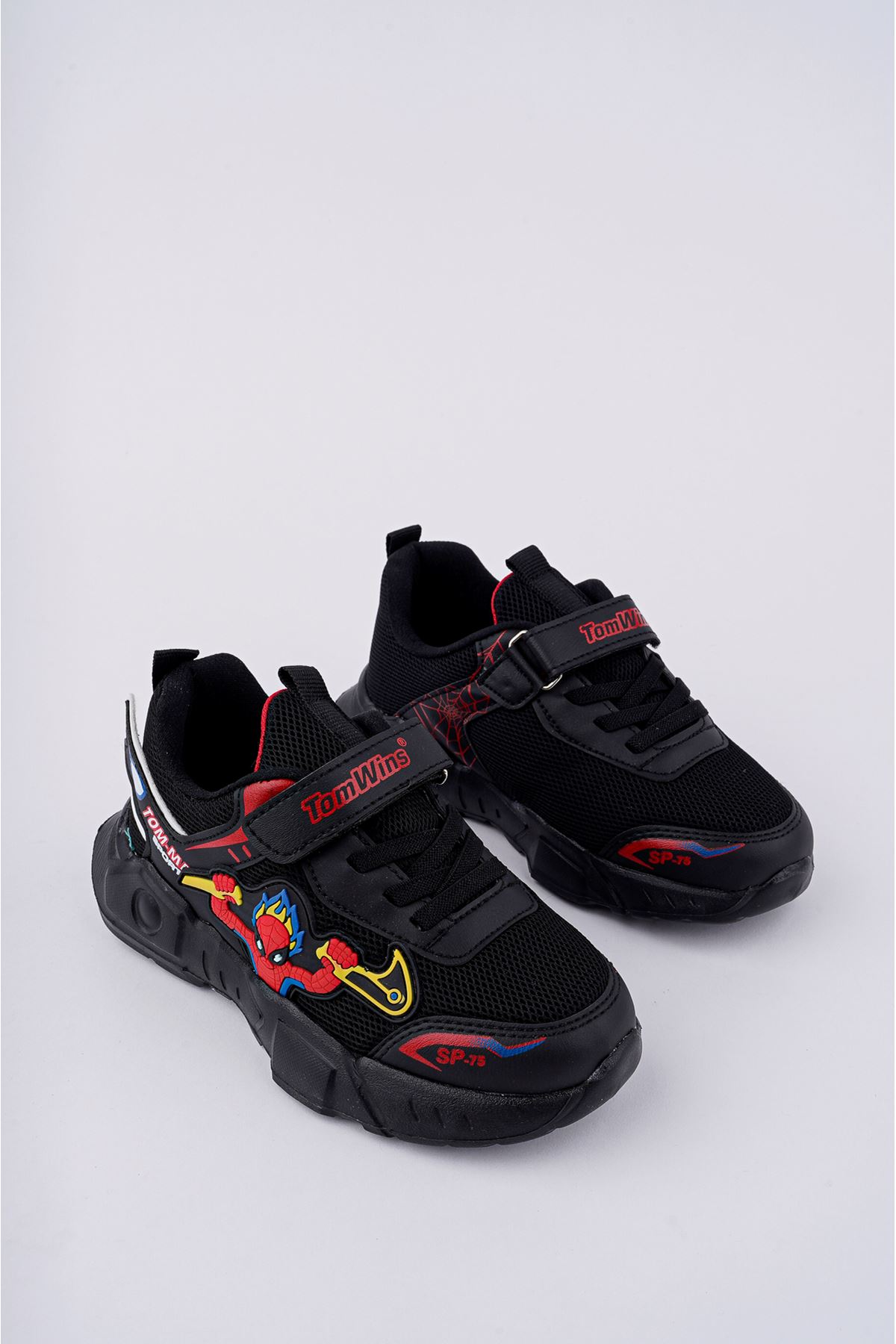 Velcro Mesh Black Kids Sneakers