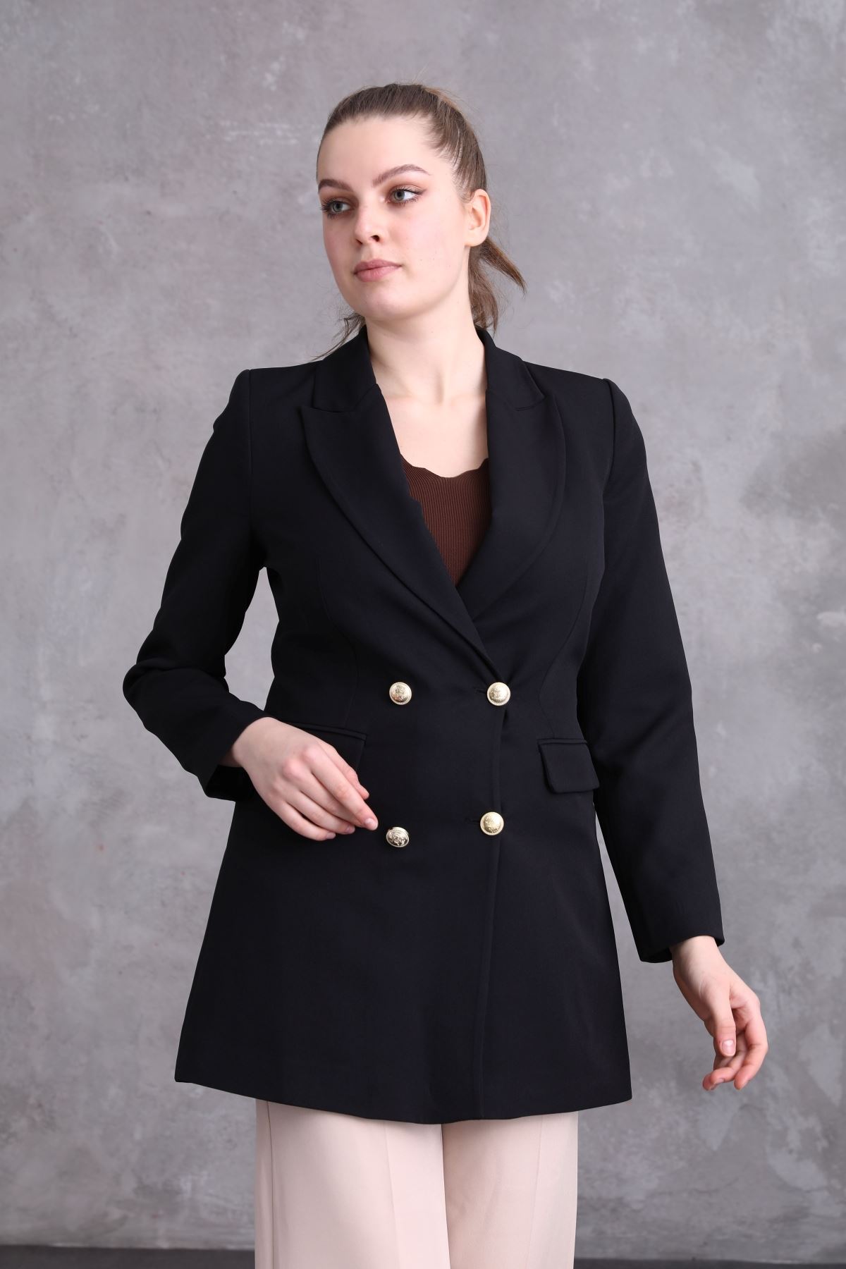 Women's Jacket with Pocket Flap Buttons