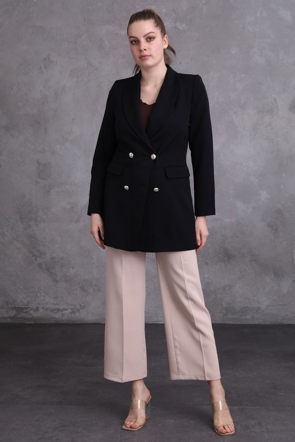 Women's Jacket with Pocket Flap Buttons