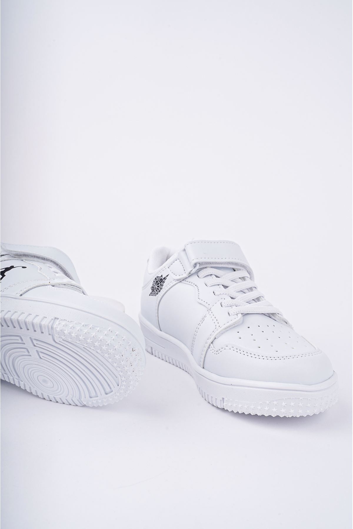 White Garnisi Black Children's Shoes