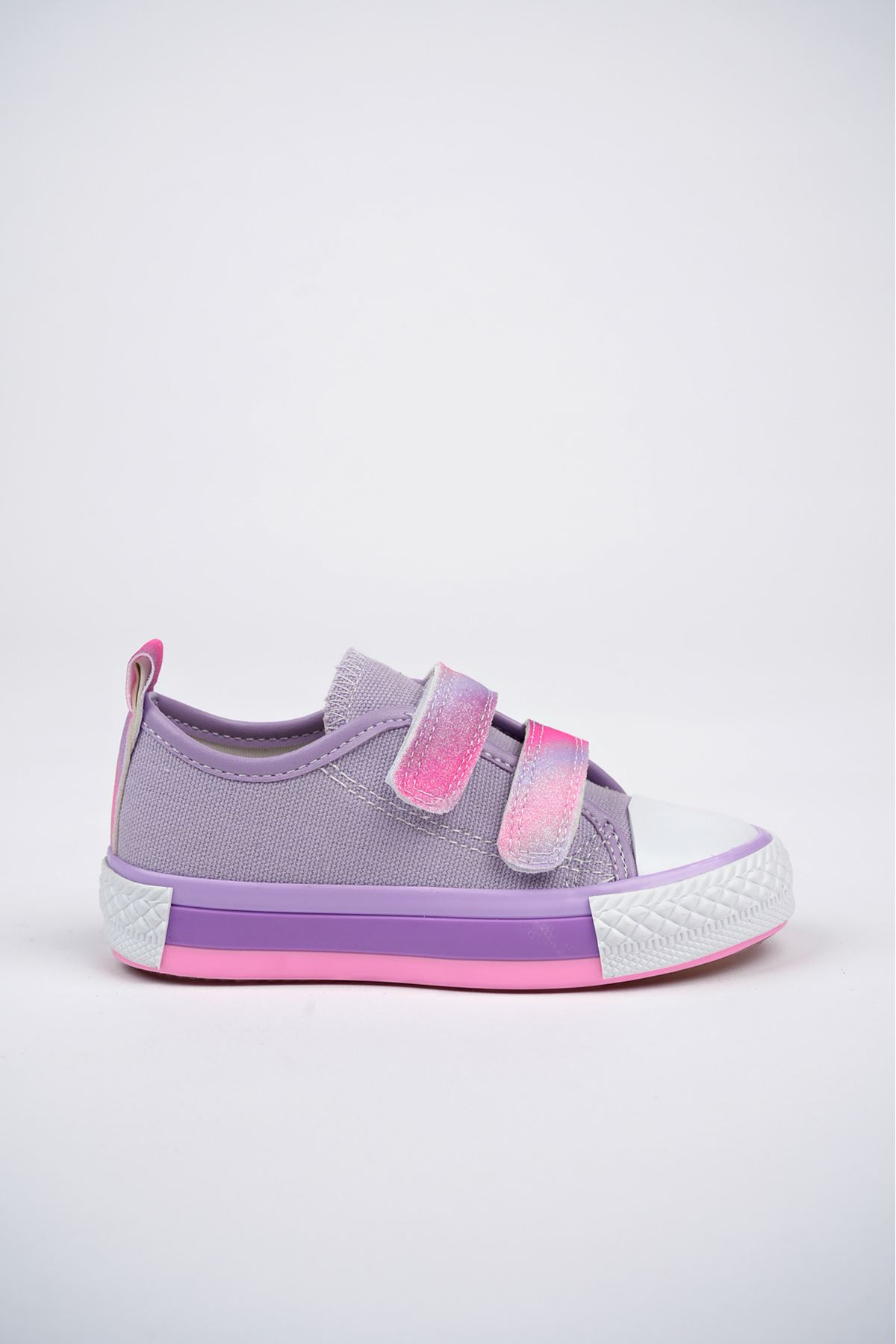 Lighted Double Velcro Purple Kids Shoes