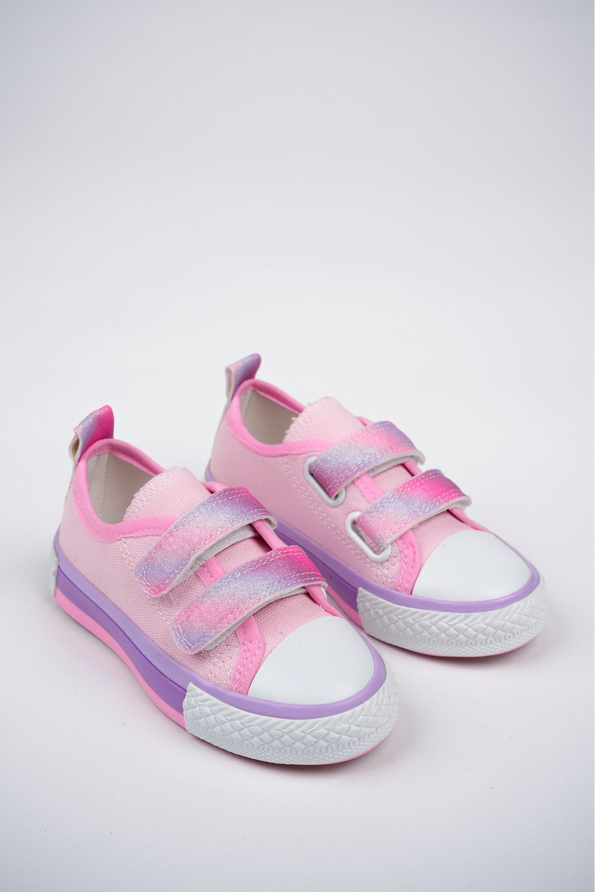 Illuminated Double Velcro Pink Baby Shoes