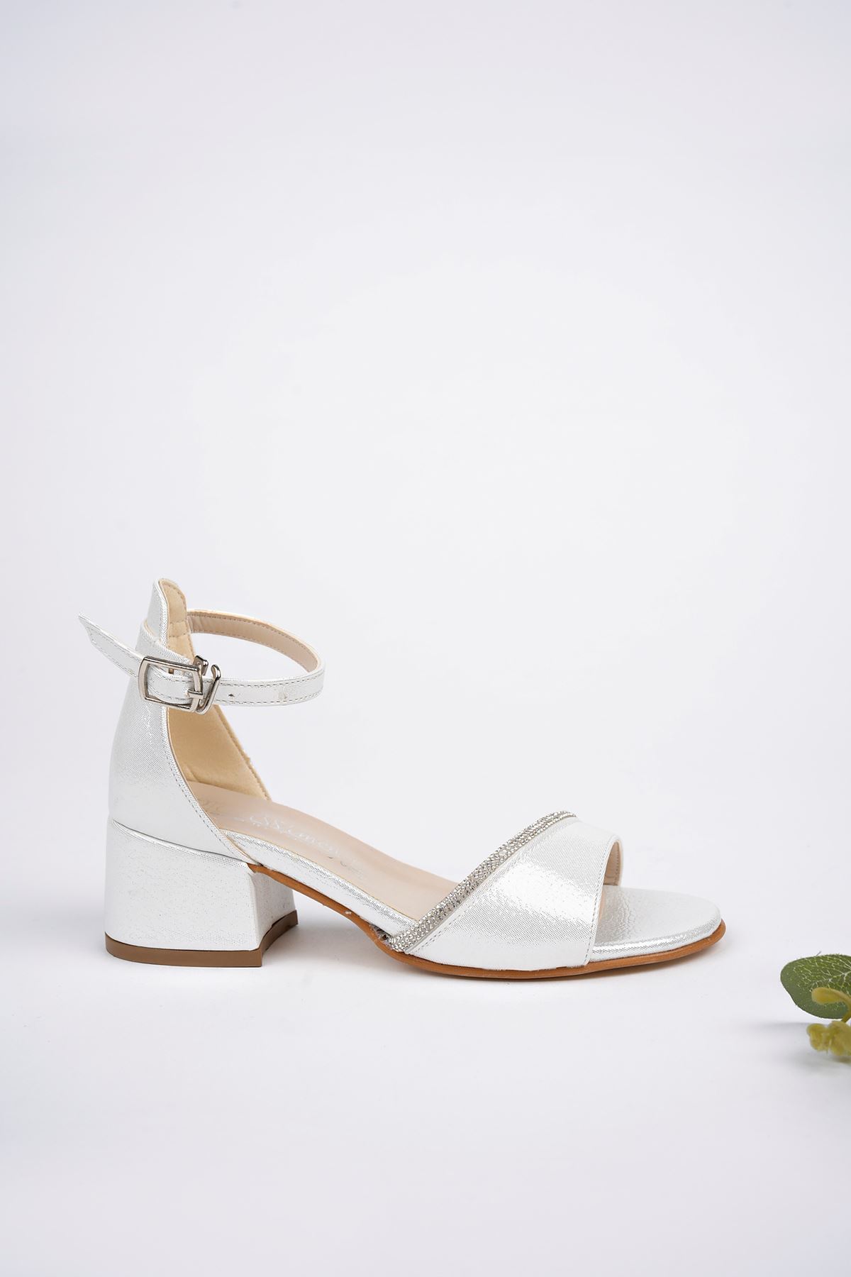 Heeled Mother of Pearl Stone Sandals for Girls