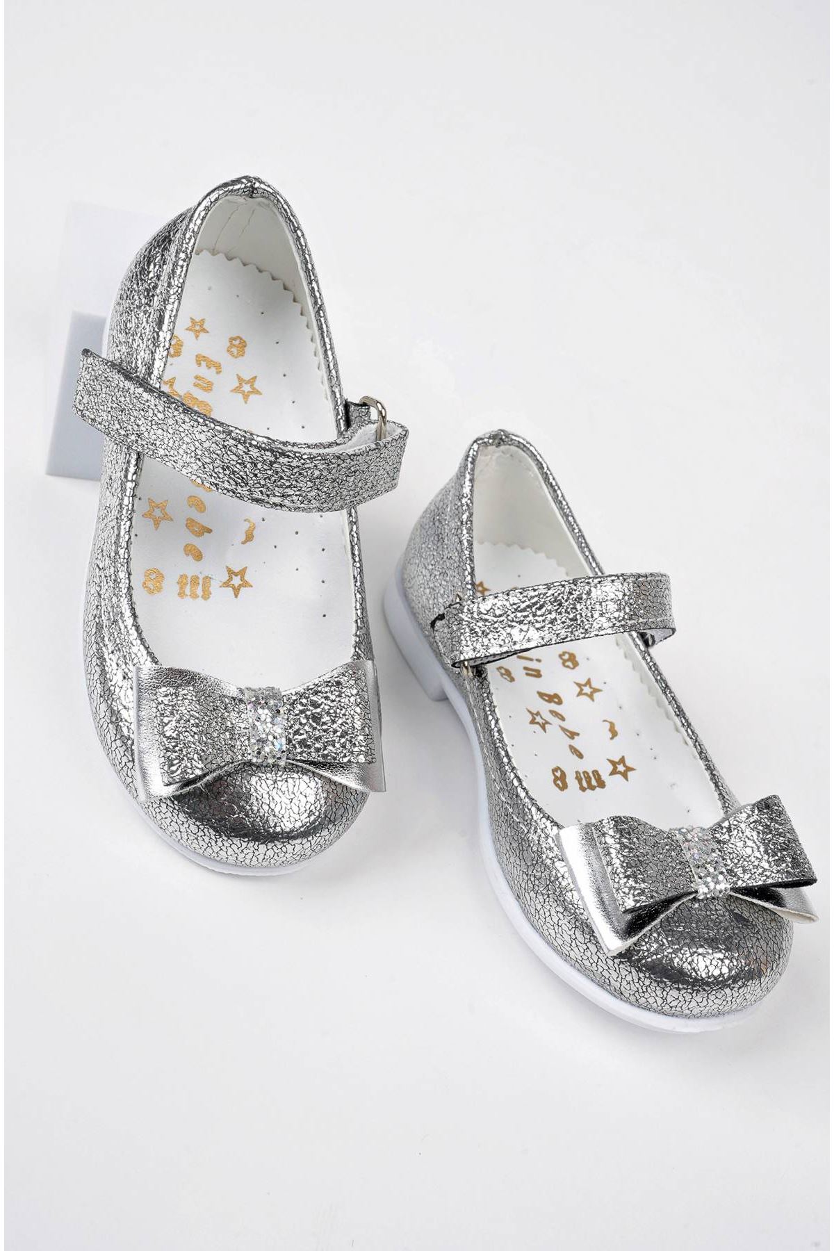 Gümüş Çatlak Kız Bebe Ayakkabı
