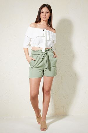 Elastic Waist Tie Shorts