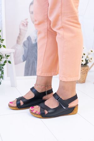 Cross Model Black Sandals