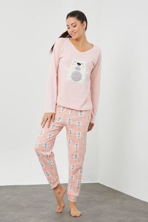 Plush Printed Pajama Set