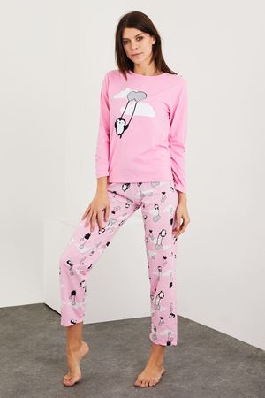 Printed Long Sleeve Pajama Set