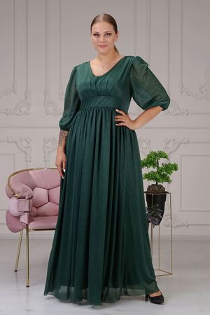 Long Sleeve Silvery Women Evening Dresses