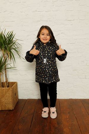 Woolen Star Printed Inflatable Coat