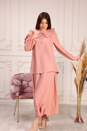 Women's Skirt Suit with Ruffled Chest