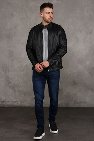 Fleece Men's Leather Coat
