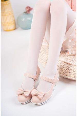 Powder Star Girl's Shoes with Heeled Bow Bow