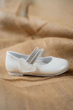 Mother of Pearl Skin Girl Baby Girl Shoes with Fork Hard Hat