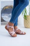 Orthopedic Padded Leather Low Sole Powder Sandals