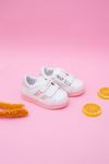 White Baby Shoes with Powder Stripe on the Side