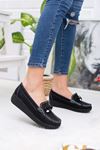 Padded Sole Mustache Orthopedic Padded Black Shoes