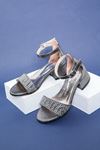 Heeled Platinum Girl's Sandals