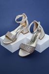 Heeled Gold Girl's Sandals