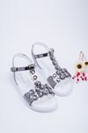 Platinum Children's Sandals with Stones