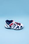 Closed Toe White Red Garnished Children's Sandals