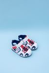 Closed Toe Red White Garnished Bebe Sandals