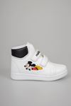 Black Velcro Boots with Printed White Garnish