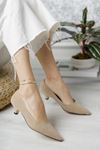 Pointed Toe Heeled Mink Suede Shoes