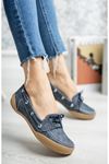 Orthopedic Padded Lace-Up Navy Blue Shoes