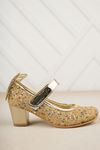 Heeled Back Butterfly Shoes with Gold Stones