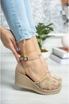 Filled Heel Braided Mink Shoes