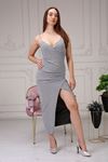 Women's Dress with Straps and Slits