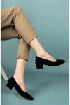 3 Punt Decollete Model Black Suede Shoes