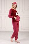 Printed Fleece Pajama Set with Pockets